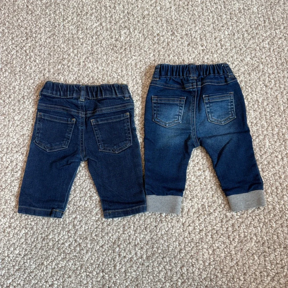 Cat & Jack Baby Boy Jeans Bundle Dark Wash Denim‎ Size 0-3 Months